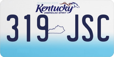 KY license plate 319JSC