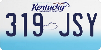 KY license plate 319JSY