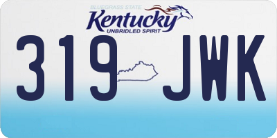 KY license plate 319JWK