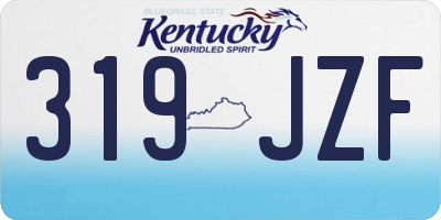 KY license plate 319JZF