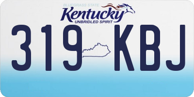 KY license plate 319KBJ