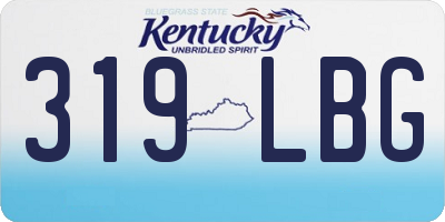 KY license plate 319LBG