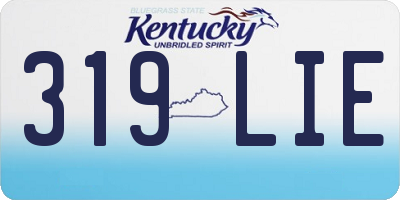 KY license plate 319LIE