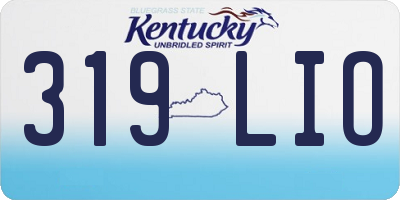 KY license plate 319LIO