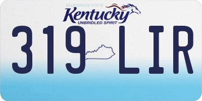 KY license plate 319LIR