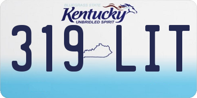 KY license plate 319LIT
