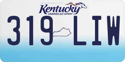 KY license plate 319LIW