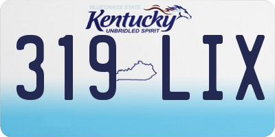 KY license plate 319LIX