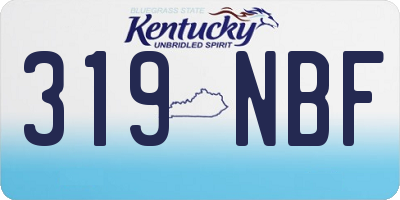 KY license plate 319NBF