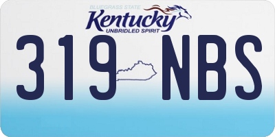 KY license plate 319NBS