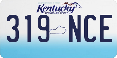 KY license plate 319NCE