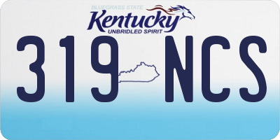 KY license plate 319NCS