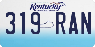 KY license plate 319RAN