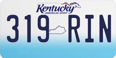 KY license plate 319RIN