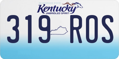 KY license plate 319ROS