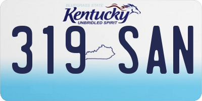 KY license plate 319SAN