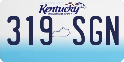 KY license plate 319SGN