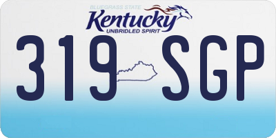 KY license plate 319SGP