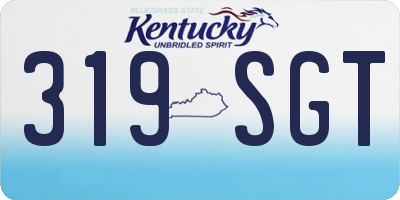 KY license plate 319SGT