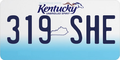 KY license plate 319SHE