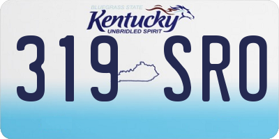 KY license plate 319SRO