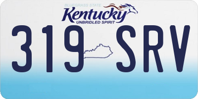 KY license plate 319SRV