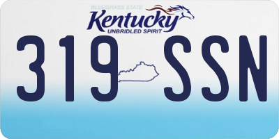 KY license plate 319SSN
