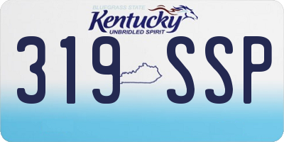 KY license plate 319SSP