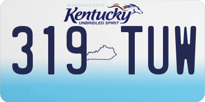 KY license plate 319TUW