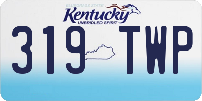 KY license plate 319TWP