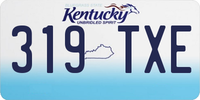 KY license plate 319TXE
