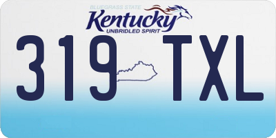 KY license plate 319TXL