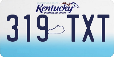 KY license plate 319TXT