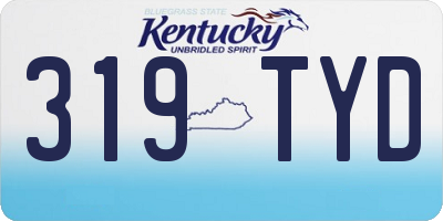 KY license plate 319TYD