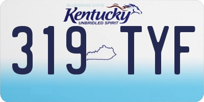 KY license plate 319TYF