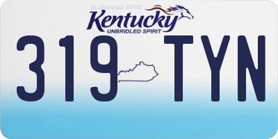 KY license plate 319TYN