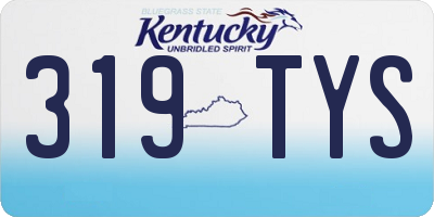 KY license plate 319TYS