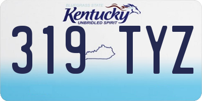 KY license plate 319TYZ