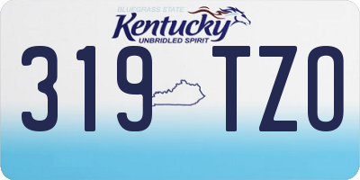 KY license plate 319TZO