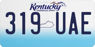 KY license plate 319UAE