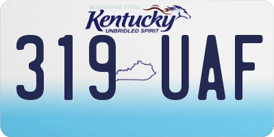 KY license plate 319UAF