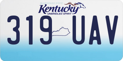 KY license plate 319UAV