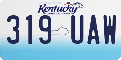 KY license plate 319UAW