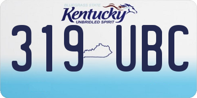 KY license plate 319UBC