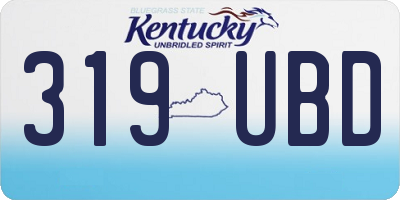 KY license plate 319UBD