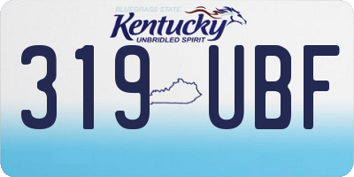 KY license plate 319UBF