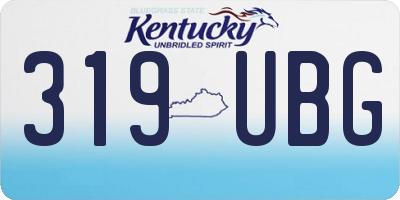 KY license plate 319UBG