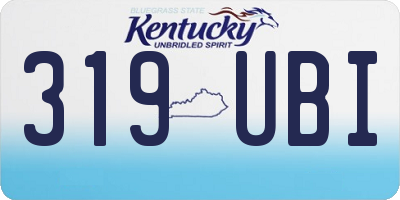 KY license plate 319UBI