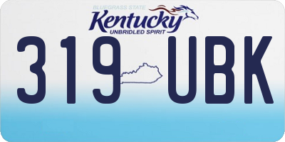 KY license plate 319UBK