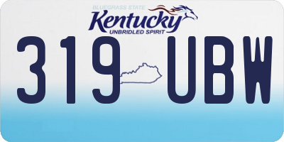 KY license plate 319UBW